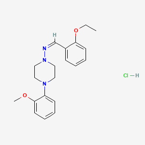 molecular formula C20H26ClN3O2 B3897317 (Z)-1-(2-ethoxyphenyl)-N-[4-(2-methoxyphenyl)piperazin-1-yl]methanimine;hydrochloride 