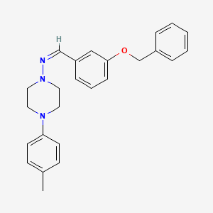 molecular formula C25H27N3O B3897328 N-[3-(benzyloxy)benzylidene]-4-(4-methylphenyl)-1-piperazinamine 