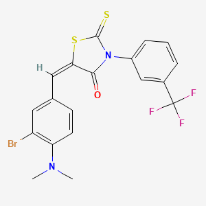 molecular formula C19H14BrF3N2OS2 B3897338 5-[3-bromo-4-(dimethylamino)benzylidene]-2-thioxo-3-[3-(trifluoromethyl)phenyl]-1,3-thiazolidin-4-one 