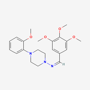 molecular formula C21H27N3O4 B3897360 4-(2-methoxyphenyl)-N-(3,4,5-trimethoxybenzylidene)-1-piperazinamine 