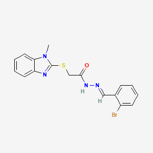 molecular formula C17H15BrN4OS B3897372 N'-(2-bromobenzylidene)-2-[(1-methyl-1H-benzimidazol-2-yl)thio]acetohydrazide 