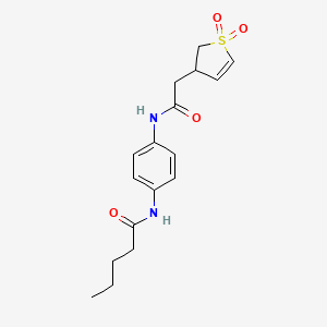 molecular formula C17H22N2O4S B3897386 N-(4-{[2-(1,1-dioxido-2,3-dihydro-3-thienyl)acetyl]amino}phenyl)pentanamide 