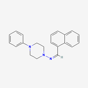 molecular formula C21H21N3 B3897401 N-(1-naphthylmethylene)-4-phenyl-1-piperazinamine 