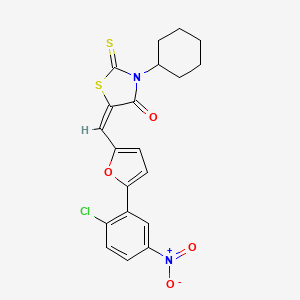 molecular formula C20H17ClN2O4S2 B3897444 5-{[5-(2-chloro-5-nitrophenyl)-2-furyl]methylene}-3-cyclohexyl-2-thioxo-1,3-thiazolidin-4-one 