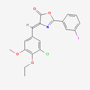 molecular formula C19H15ClINO4 B3897462 4-(3-chloro-4-ethoxy-5-methoxybenzylidene)-2-(3-iodophenyl)-1,3-oxazol-5(4H)-one 