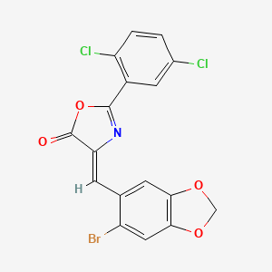 molecular formula C17H8BrCl2NO4 B3897473 4-[(6-bromo-1,3-benzodioxol-5-yl)methylene]-2-(2,5-dichlorophenyl)-1,3-oxazol-5(4H)-one 