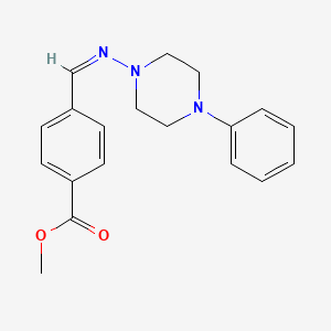 molecular formula C19H21N3O2 B3897476 methyl 4-{[(4-phenyl-1-piperazinyl)imino]methyl}benzoate 