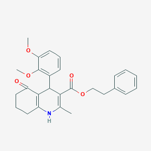 2-Phenylethyl 4-(2,3-dimethoxyphenyl)-2-methyl-5-oxo-1,4,5,6,7,8-hexahydroquinoline-3-carboxylate