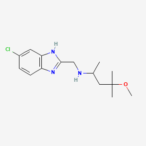 molecular formula C15H22ClN3O B3897508 N-[(5-chloro-1H-benzimidazol-2-yl)methyl]-4-methoxy-4-methylpentan-2-amine 