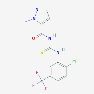 molecular formula C13H10ClF3N4OS B389751 N-{[2-chloro-5-(trifluoromethyl)phenyl]carbamothioyl}-1-methyl-1H-pyrazole-5-carboxamide 