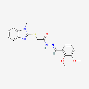 molecular formula C19H20N4O3S B3897530 N'-(2,3-dimethoxybenzylidene)-2-[(1-methyl-1H-benzimidazol-2-yl)thio]acetohydrazide 