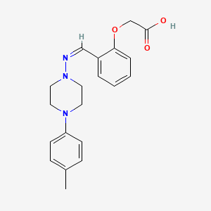 molecular formula C20H23N3O3 B3897534 [2-({[4-(4-methylphenyl)-1-piperazinyl]imino}methyl)phenoxy]acetic acid 