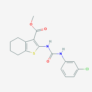 molecular formula C17H17ClN2O3S B389757 Methyl 2-{[(3-chloroanilino)carbonyl]amino}-4,5,6,7-tetrahydro-1-benzothiophene-3-carboxylate CAS No. 372978-30-8