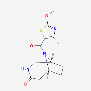 molecular formula C13H17N3O3S B3897574 (1S*,6R*)-9-[(2-methoxy-4-methyl-1,3-thiazol-5-yl)carbonyl]-3,9-diazabicyclo[4.2.1]nonan-4-one 