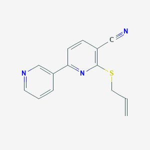 molecular formula C14H11N3S B389758 2-Prop-2-enylsulfanyl-6-pyridin-3-ylpyridine-3-carbonitrile CAS No. 340813-00-5