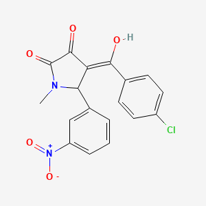 molecular formula C18H13ClN2O5 B3897594 4-(4-chlorobenzoyl)-3-hydroxy-1-methyl-5-(3-nitrophenyl)-1,5-dihydro-2H-pyrrol-2-one 