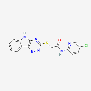 molecular formula C16H11ClN6OS B3897600 N-(5-chloro-2-pyridinyl)-2-(5H-[1,2,4]triazino[5,6-b]indol-3-ylthio)acetamide 