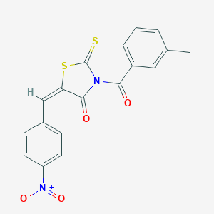 molecular formula C18H12N2O4S2 B389762 5-(4-Nitrobenzylidene)-3-(m-toluoyl)rhodanine 