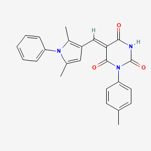 molecular formula C24H21N3O3 B3897637 (5Z)-5-[(2,5-dimethyl-1-phenyl-1H-pyrrol-3-yl)methylidene]-6-hydroxy-3-(4-methylphenyl)pyrimidine-2,4(3H,5H)-dione CAS No. 5904-42-7