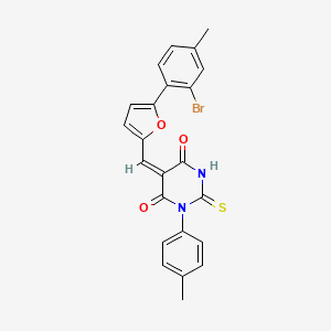 5-{[5-(2-bromo-4-methylphenyl)-2-furyl]methylene}-1-(4-methylphenyl)-2-thioxodihydro-4,6(1H,5H)-pyrimidinedione