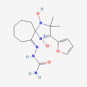 2-(2-furyl)-4-hydroxy-3,3-dimethyl-1,4-diazaspiro[4.6]undec-1-en-6-one semicarbazone 1-oxide