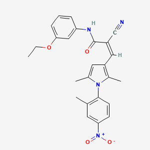 2-cyano-3-[2,5-dimethyl-1-(2-methyl-4-nitrophenyl)-1H-pyrrol-3-yl]-N-(3-ethoxyphenyl)acrylamide