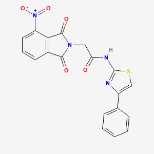 molecular formula C19H12N4O5S B3897703 2-(4-nitro-1,3-dioxo-1,3-dihydro-2H-isoindol-2-yl)-N-(4-phenyl-1,3-thiazol-2-yl)acetamide 