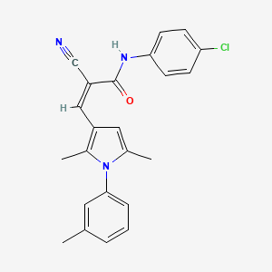 molecular formula C23H20ClN3O B3897712 N-(4-chlorophenyl)-2-cyano-3-[2,5-dimethyl-1-(3-methylphenyl)-1H-pyrrol-3-yl]acrylamide 