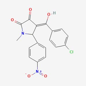 molecular formula C18H13ClN2O5 B3897715 (4Z)-4-[(4-chlorophenyl)-hydroxymethylidene]-1-methyl-5-(4-nitrophenyl)pyrrolidine-2,3-dione 