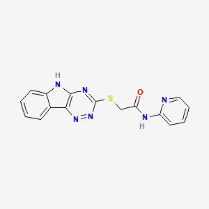 molecular formula C16H12N6OS B3897732 N-(PYRIDIN-2-YL)-2-{5H-[1,2,4]TRIAZINO[5,6-B]INDOL-3-YLSULFANYL}ACETAMIDE 