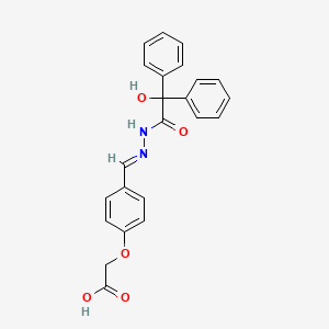 molecular formula C23H20N2O5 B3897736 (4-{2-[hydroxy(diphenyl)acetyl]carbonohydrazonoyl}phenoxy)acetic acid 