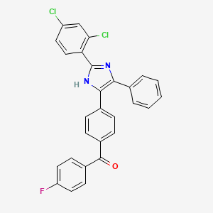 molecular formula C28H17Cl2FN2O B3897737 {4-[2-(2,4-dichlorophenyl)-4-phenyl-1H-imidazol-5-yl]phenyl}(4-fluorophenyl)methanone 