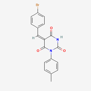 molecular formula C18H13BrN2O3 B3897742 5-(4-bromobenzylidene)-1-(4-methylphenyl)-2,4,6(1H,3H,5H)-pyrimidinetrione 