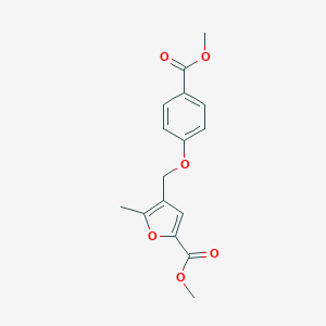 molecular formula C16H16O6 B389775 Methyl 4-{[4-(methoxycarbonyl)phenoxy]methyl}-5-methylfuran-2-carboxylate CAS No. 5925-26-8