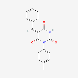 (5E)-1-(4-METHYLPHENYL)-5-(PHENYLMETHYLIDENE)-1,3-DIAZINANE-2,4,6-TRIONE