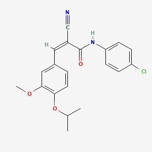 (2Z)-N-(4-chlorophenyl)-2-cyano-3-[3-methoxy-4-(propan-2-yloxy)phenyl]prop-2-enamide