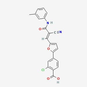 molecular formula C22H15ClN2O4 B3897774 2-chloro-4-(5-{2-cyano-3-[(3-methylphenyl)amino]-3-oxo-1-propen-1-yl}-2-furyl)benzoic acid 