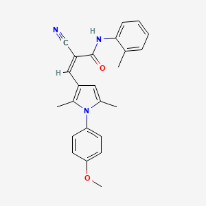 molecular formula C24H23N3O2 B3897794 (2Z)-2-cyano-3-[1-(4-methoxyphenyl)-2,5-dimethyl-1H-pyrrol-3-yl]-N-(2-methylphenyl)prop-2-enamide 