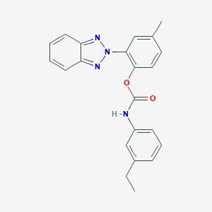 molecular formula C22H20N4O2 B389780 2-(2H-1,2,3-benzotriazol-2-yl)-4-methylphenyl 3-ethylphenylcarbamate 