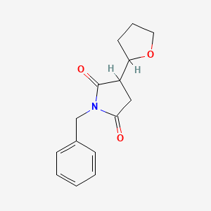 molecular formula C15H17NO3 B3897811 1-benzyl-3-(tetrahydro-2-furanyl)-2,5-pyrrolidinedione 