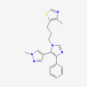 4-methyl-5-{3-[5-(1-methyl-1H-pyrazol-4-yl)-4-phenyl-1H-imidazol-1-yl]propyl}-1,3-thiazole