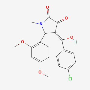 molecular formula C20H18ClNO5 B3897826 (4Z)-4-[(4-chlorophenyl)-hydroxymethylidene]-5-(2,4-dimethoxyphenyl)-1-methylpyrrolidine-2,3-dione 