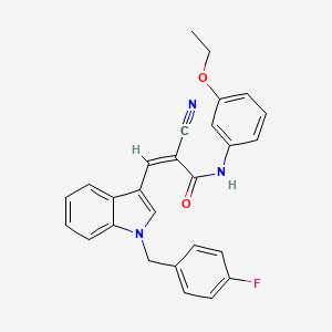 molecular formula C27H22FN3O2 B3897828 (2Z)-2-cyano-N-(3-ethoxyphenyl)-3-[1-(4-fluorobenzyl)-1H-indol-3-yl]prop-2-enamide 