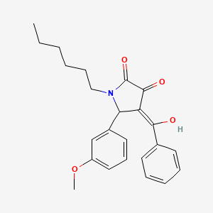 molecular formula C24H27NO4 B3897831 (4Z)-1-hexyl-4-[hydroxy(phenyl)methylidene]-5-(3-methoxyphenyl)pyrrolidine-2,3-dione 