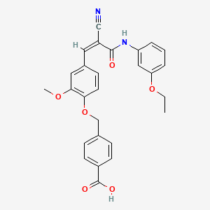 4-[(4-{2-cyano-3-[(3-ethoxyphenyl)amino]-3-oxo-1-propen-1-yl}-2-methoxyphenoxy)methyl]benzoic acid