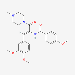 N-{2-(3,4-dimethoxyphenyl)-1-[(4-methyl-1-piperazinyl)carbonyl]vinyl}-4-methoxybenzamide