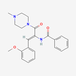 molecular formula C22H25N3O3 B3897854 N-{2-(2-methoxyphenyl)-1-[(4-methyl-1-piperazinyl)carbonyl]vinyl}benzamide 