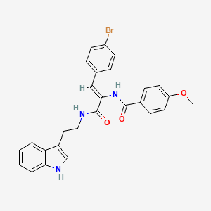 molecular formula C27H24BrN3O3 B3897865 N-[(Z)-1-(4-bromophenyl)-3-[2-(1H-indol-3-yl)ethylamino]-3-oxoprop-1-en-2-yl]-4-methoxybenzamide 