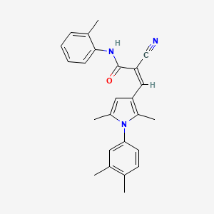 molecular formula C25H25N3O B3897889 (2Z)-2-cyano-3-[1-(3,4-dimethylphenyl)-2,5-dimethyl-1H-pyrrol-3-yl]-N-(2-methylphenyl)prop-2-enamide 