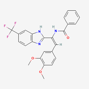 N-{2-(3,4-dimethoxyphenyl)-1-[6-(trifluoromethyl)-1H-benzimidazol-2-yl]vinyl}benzamide